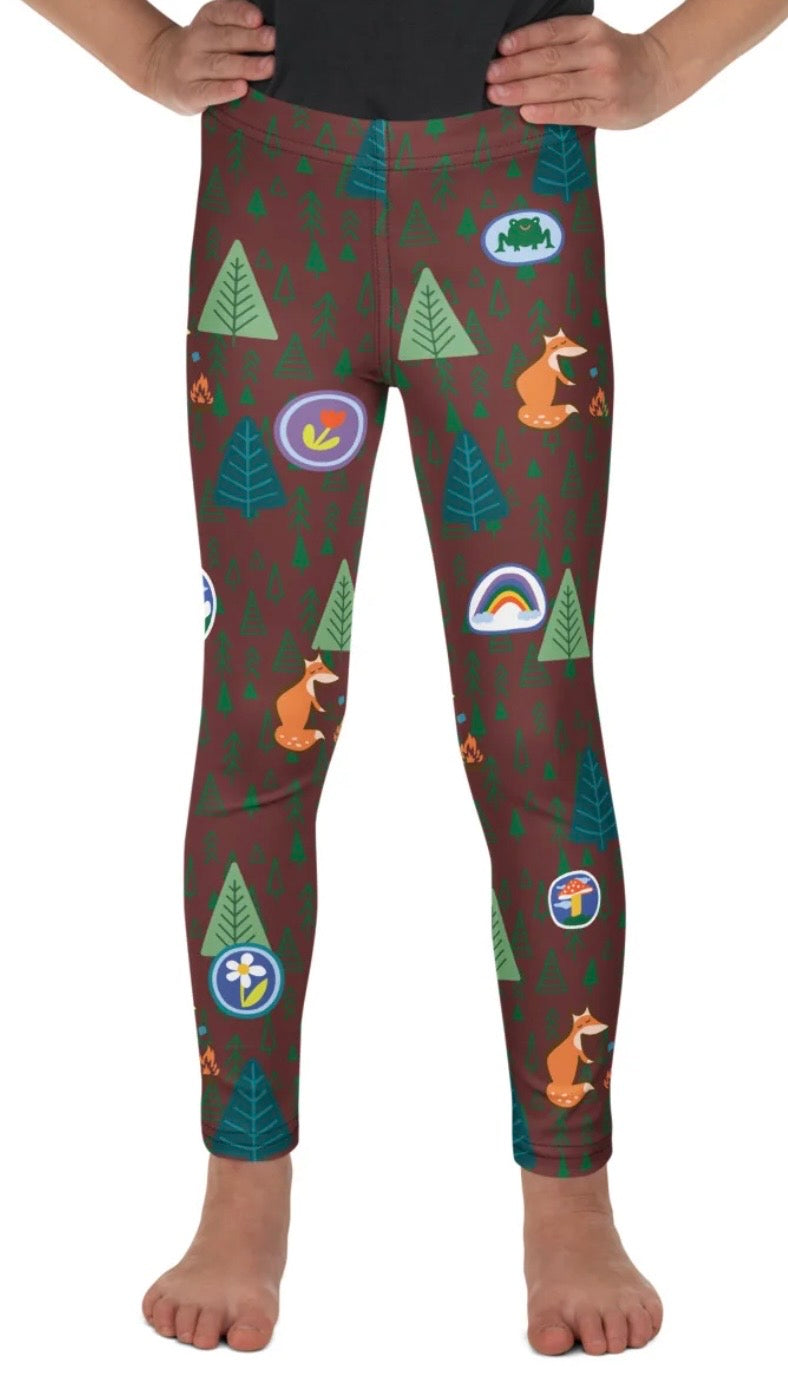 Adventure Camping Kids Activewear Leggings Badge Print (age 2-7)