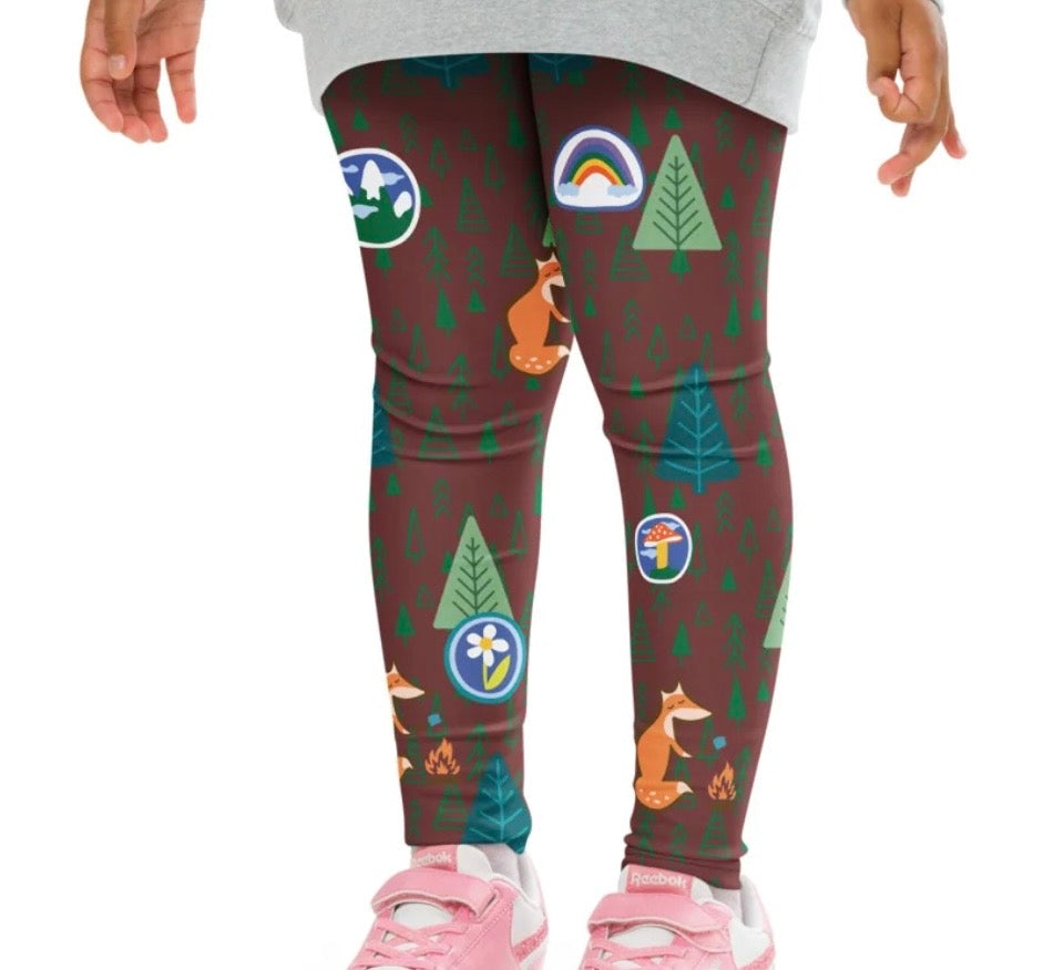 Adventure Camping Kids Activewear Leggings Badge Print (age 2-7)