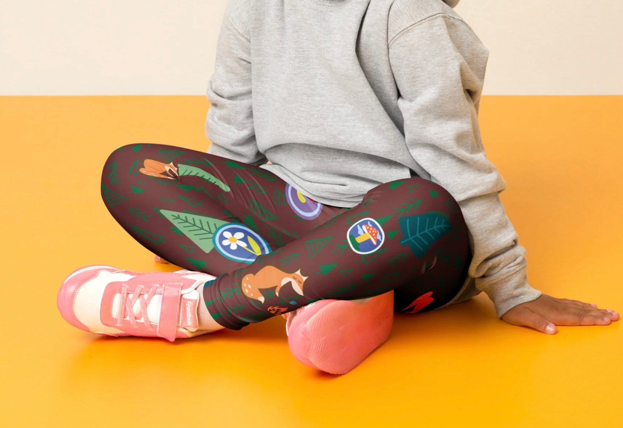 Adventure Camping Kids Activewear Leggings Badge Print (age 2-7)