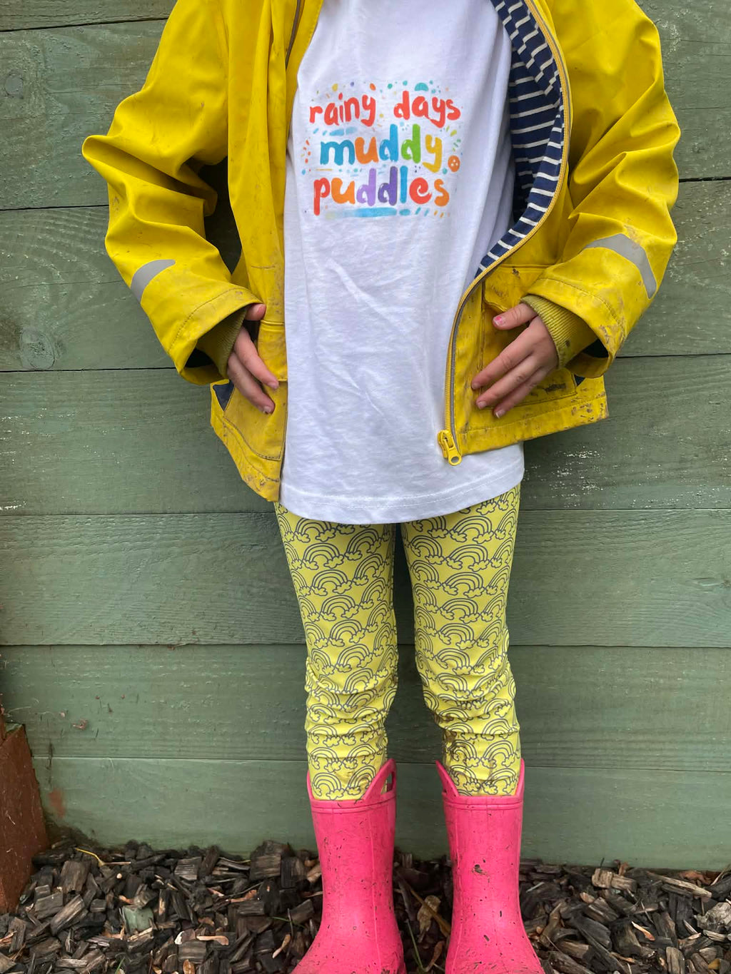 Rainy Days Muddy Puddles Kids Toddler Jersey T-Shirt (age 2-6)